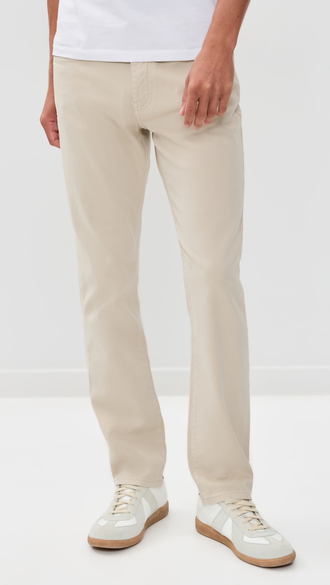 AMS Slim Twill Pants Beige Stone
