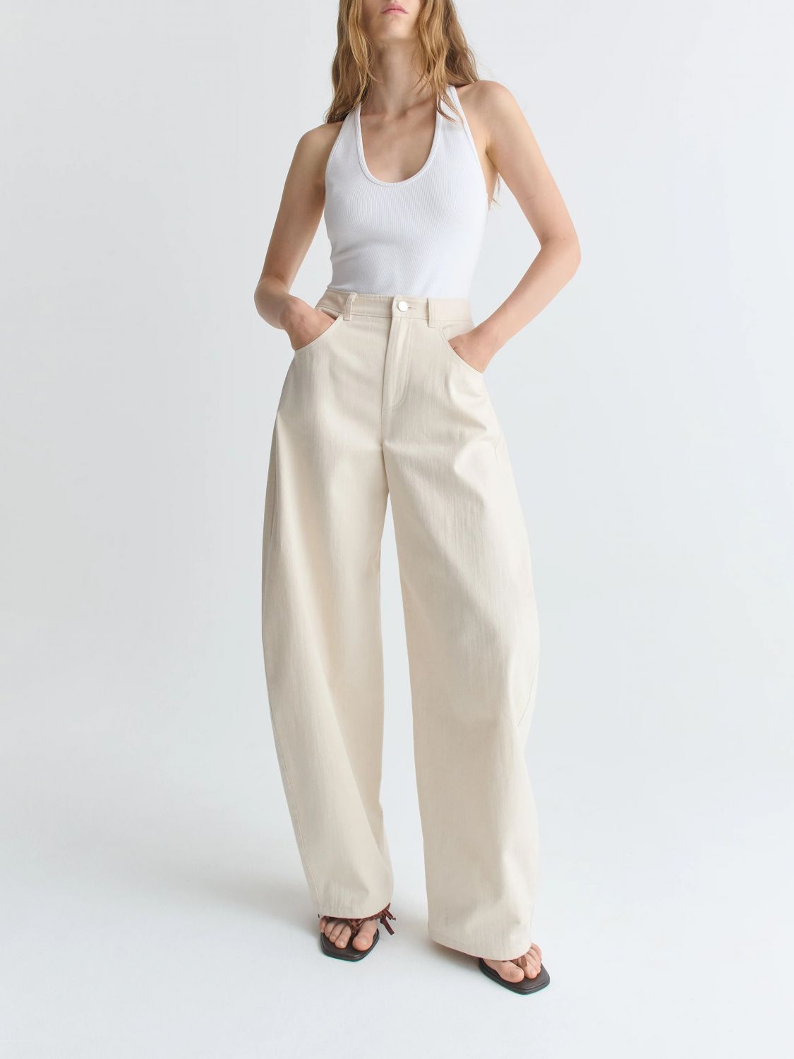 SÉFR Pants Woman color Ecru