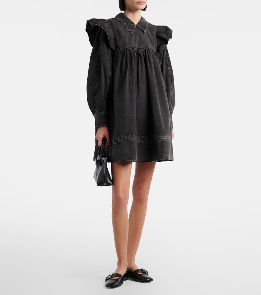 Ruffled cotton minidress