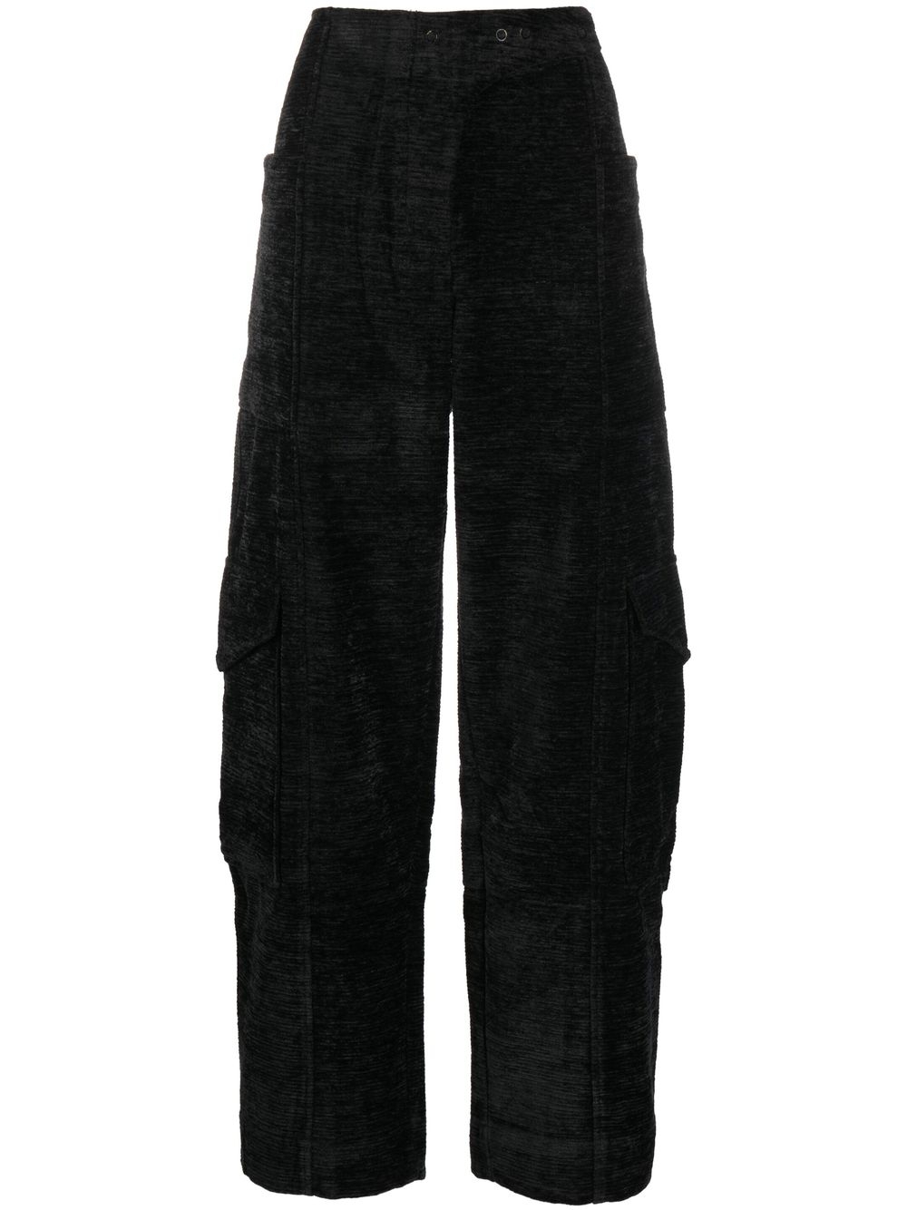 Chenille tapered trousers - Black