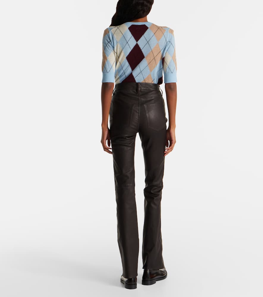 Reboot Crop leather bootcut pants