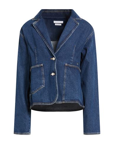 Woman Blazer Blue Size XS Organic cotton, Lambskin