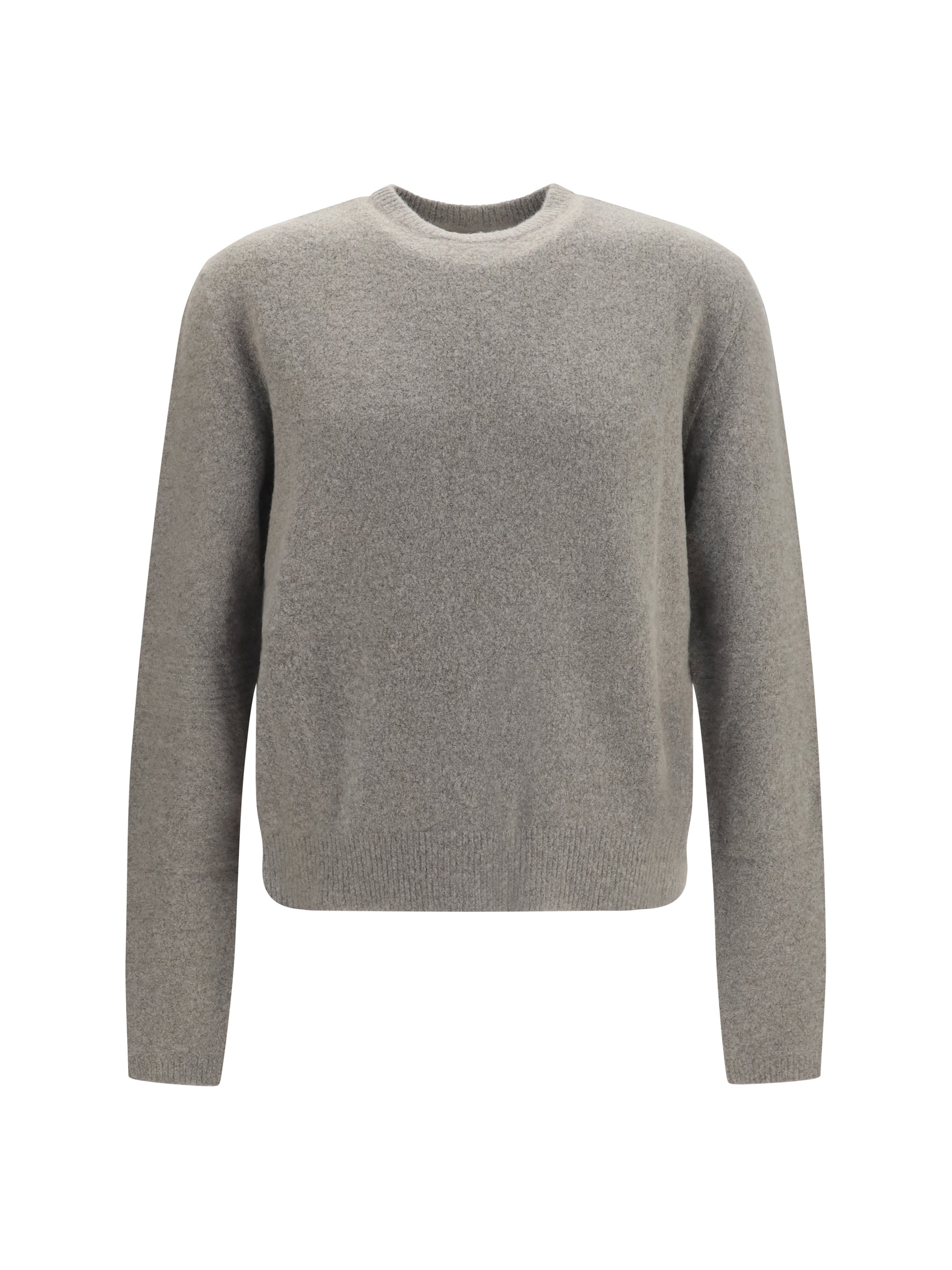 Cashmere-Blend Crewneck Sweater — Gray