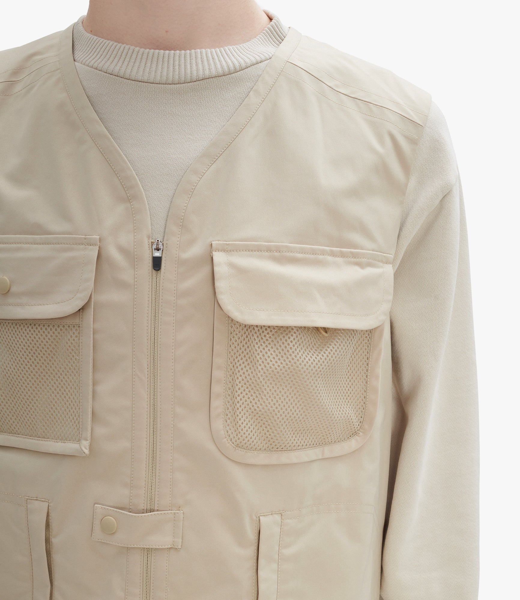 Alban sleeveless jacket Beige