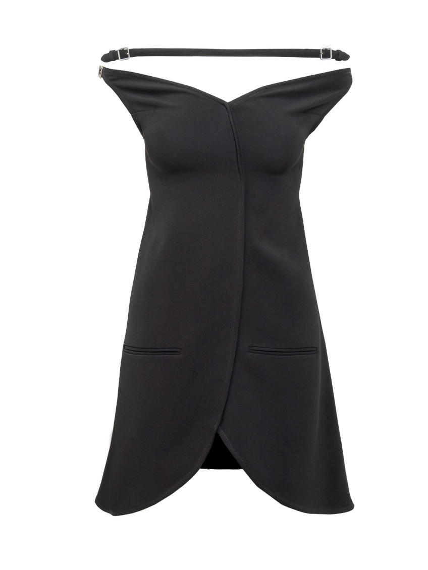 Black Off Shoulder Mini Dress