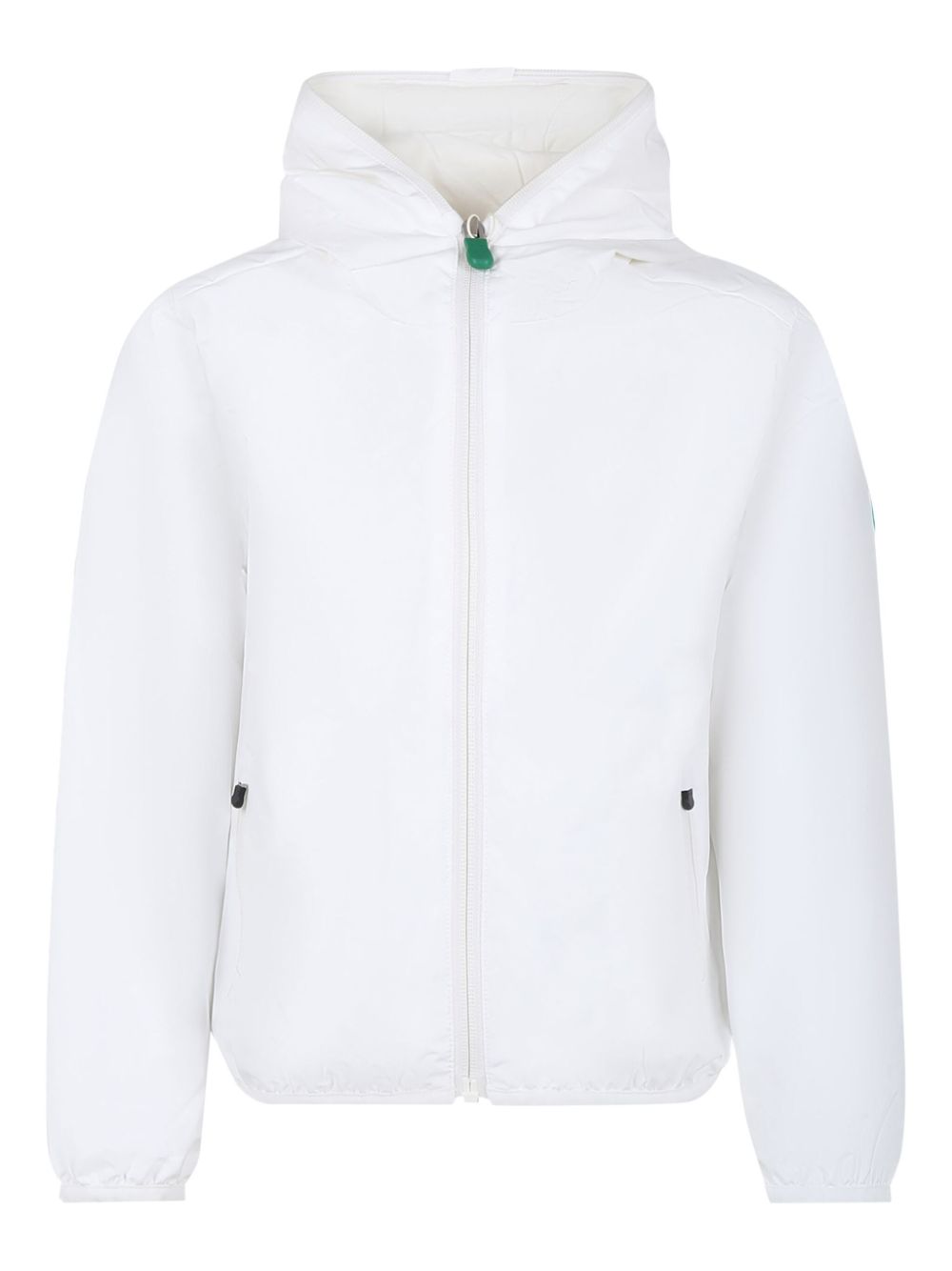 Zip-up hooded windbreaker - White