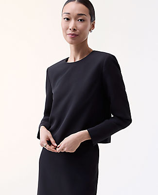 Ann Taylor The Crew Neck Top in Fluid Crepe