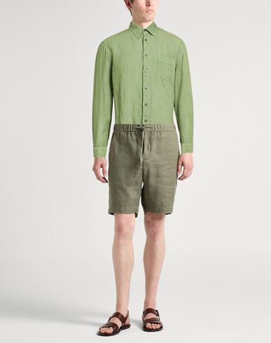 Man Shirt Green Size M Linen