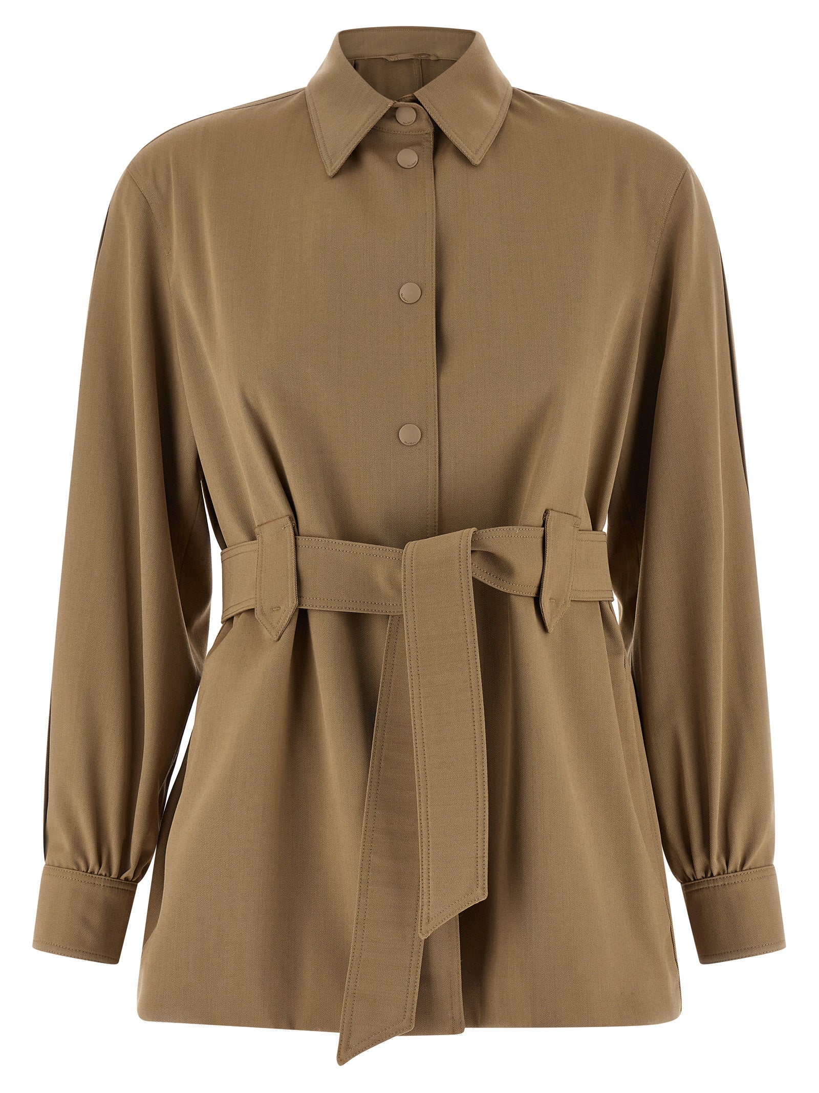 Virgin Wool Shirt — Beige