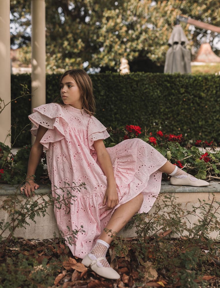 Petite Amalie Embroidered cotton dress