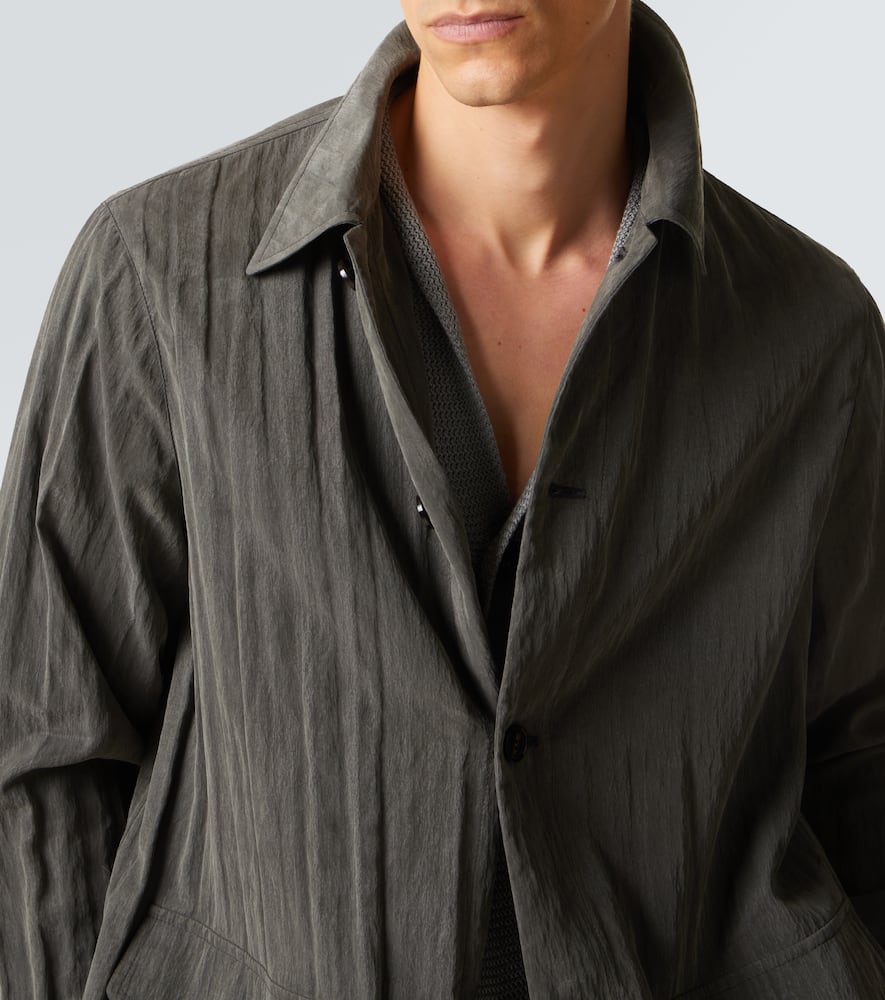 Pleated canvas overshirt