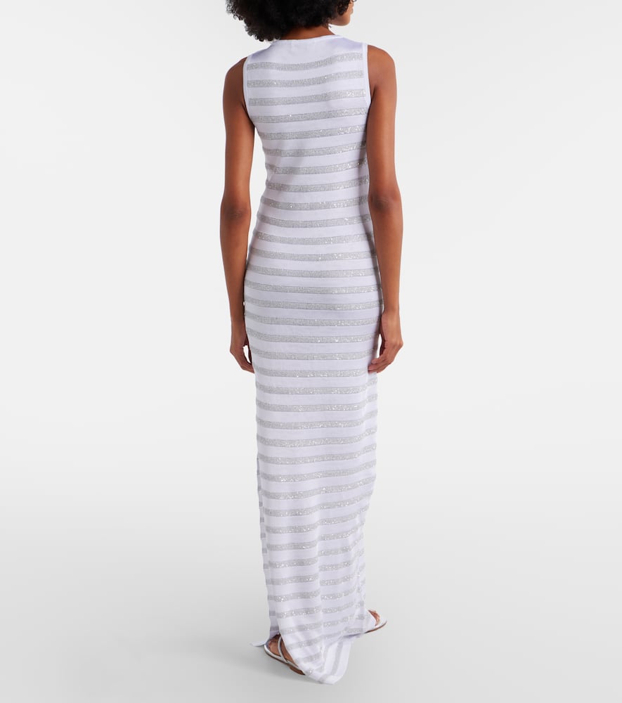 Sequined striped maxi dress