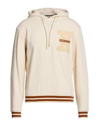 Man Sweatshirt Cream Size S Cotton, Polyester