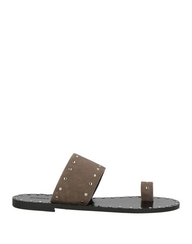Woman Thong sandal Charcoal Size 5 Leather