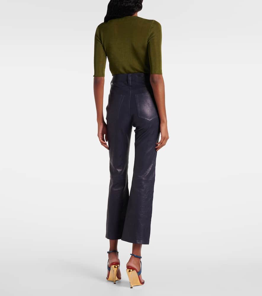 Reboot Crop leather bootcut pants