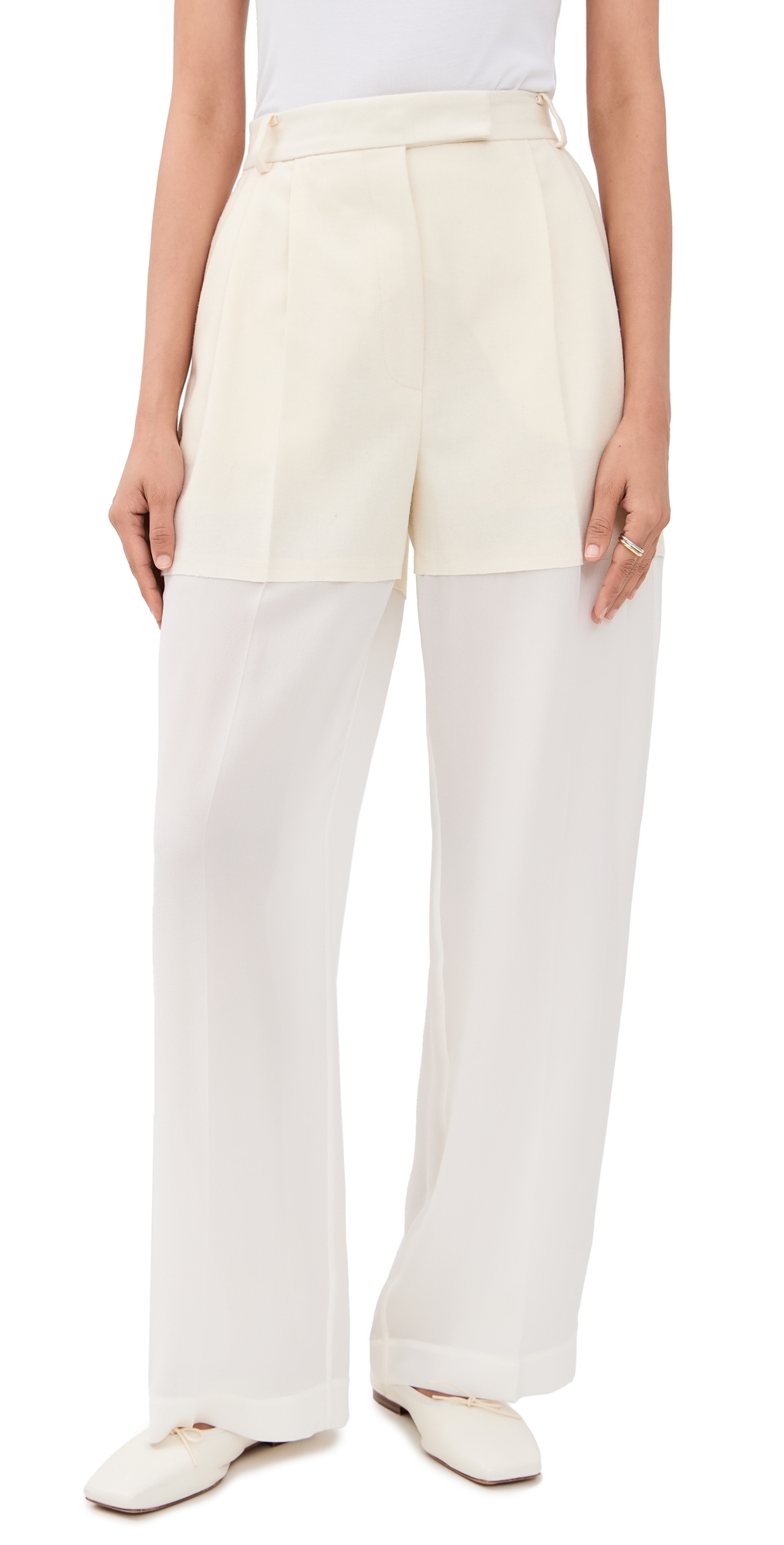 Best Large Flannel And Silk Pants Ivory