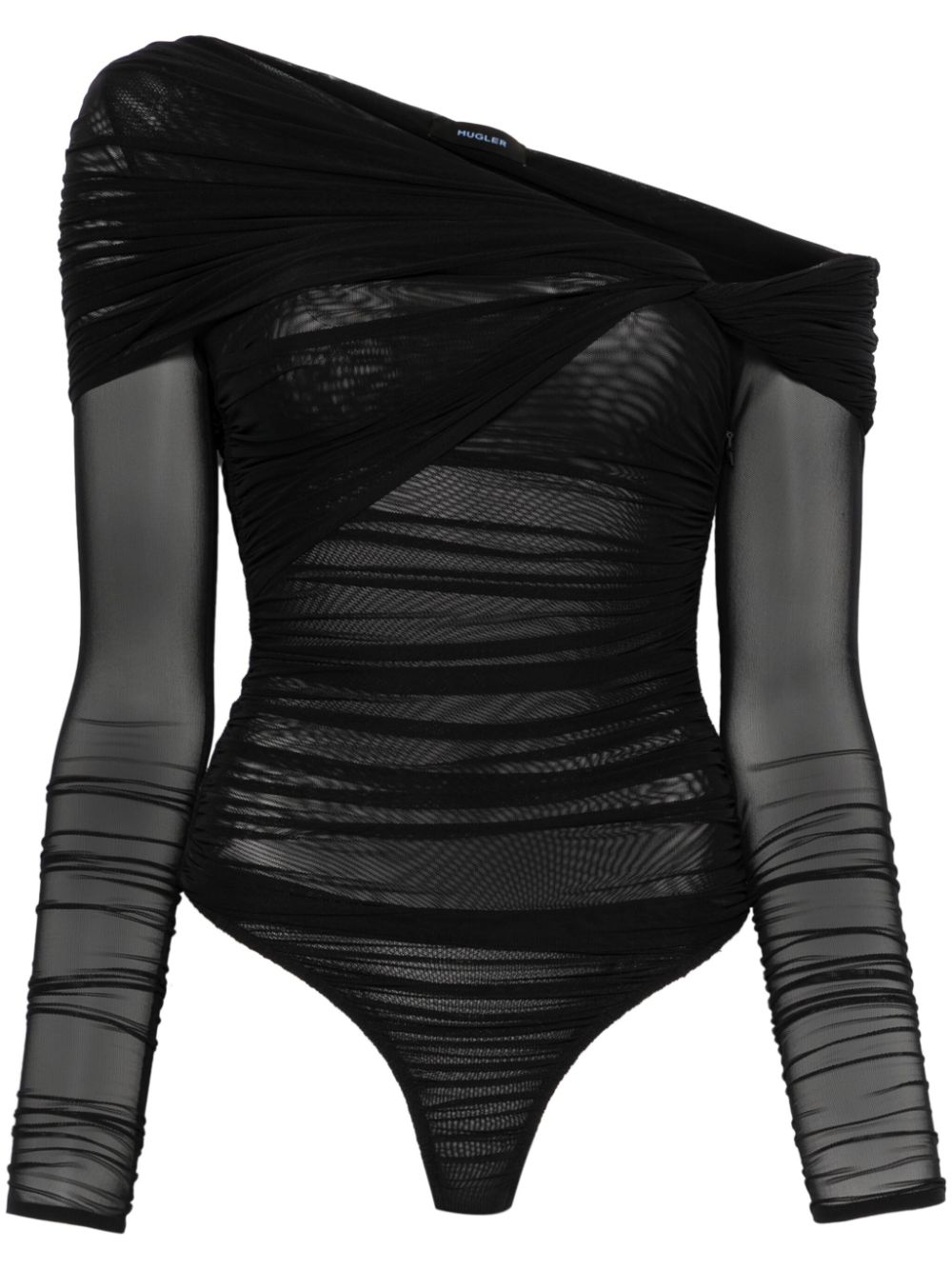 Off-shoulder ruched bodysuit - Red