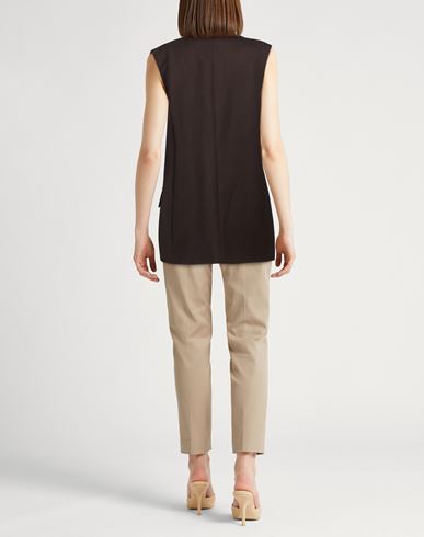 Chocolat Woman Tailored Vest Dark brown Size 4 Polyester, Virgin Wool
