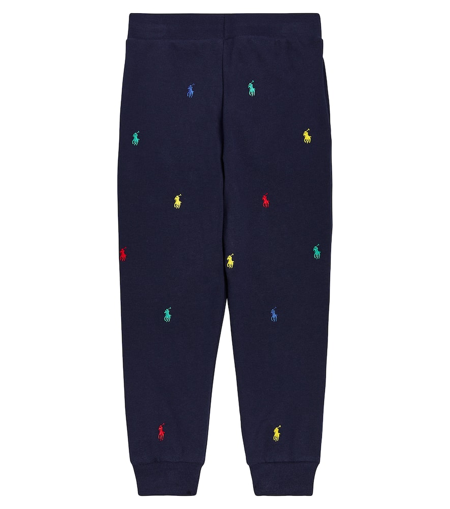 Embroidered cotton-blend sweatpants