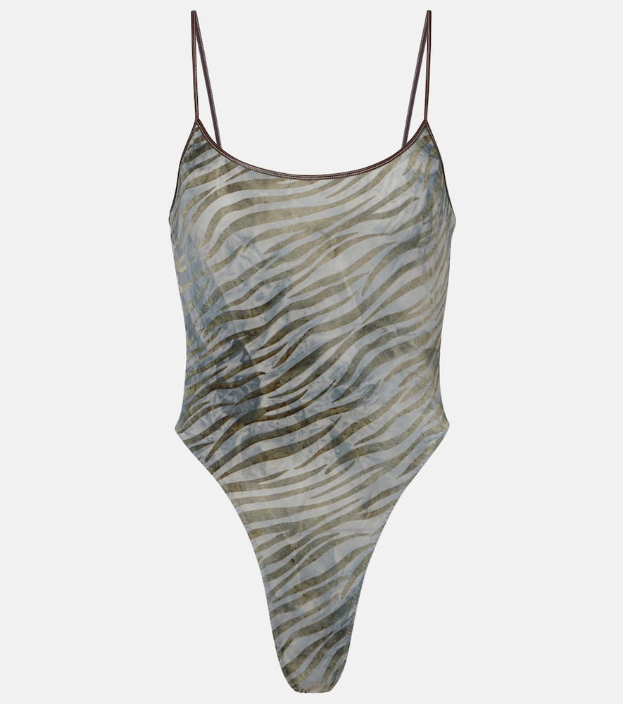 Zebra-print bodysuit