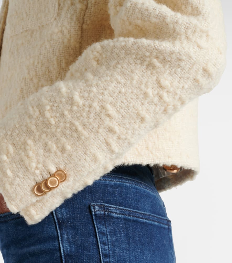 Cropped cotton and wool jacket