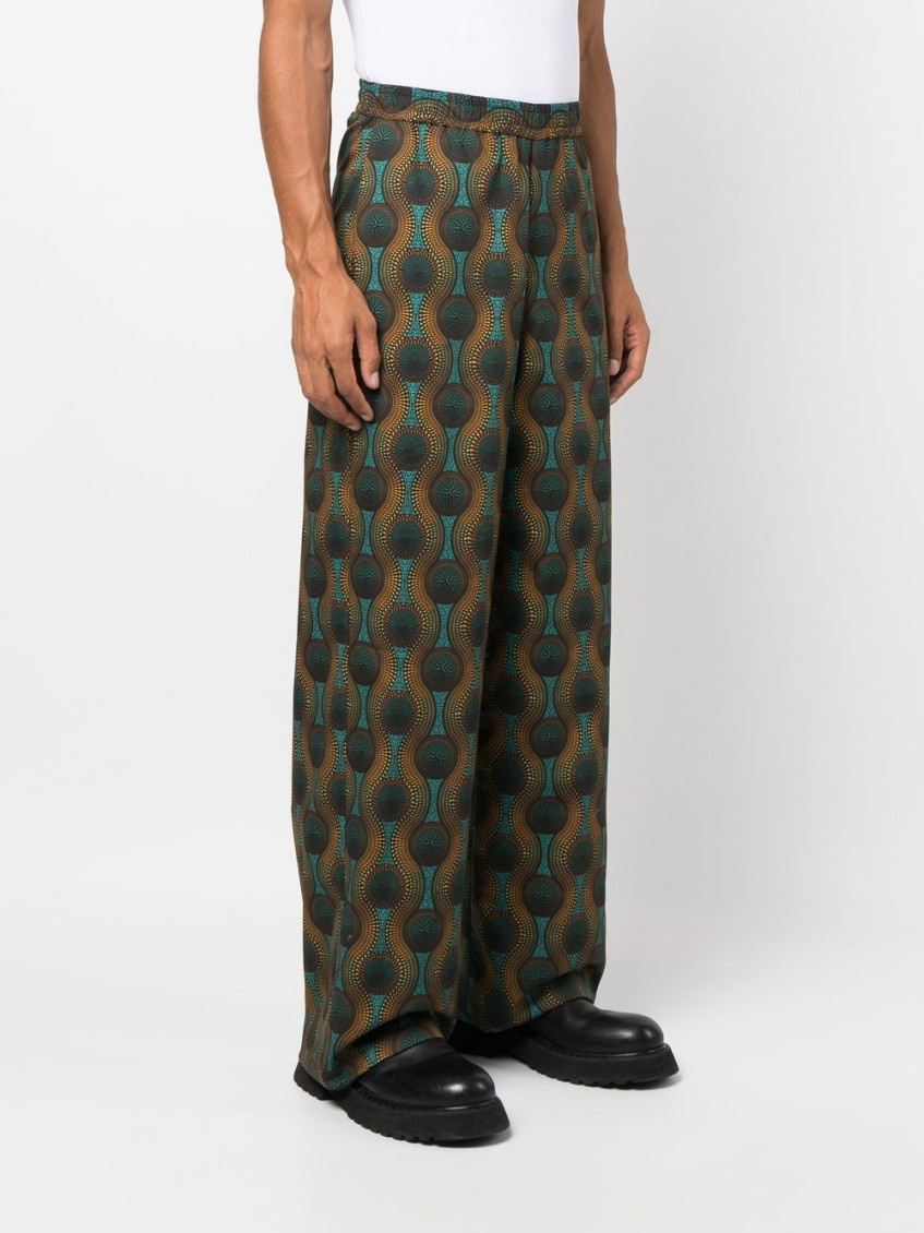 - Elastic Waist Printed Cotton Trousers