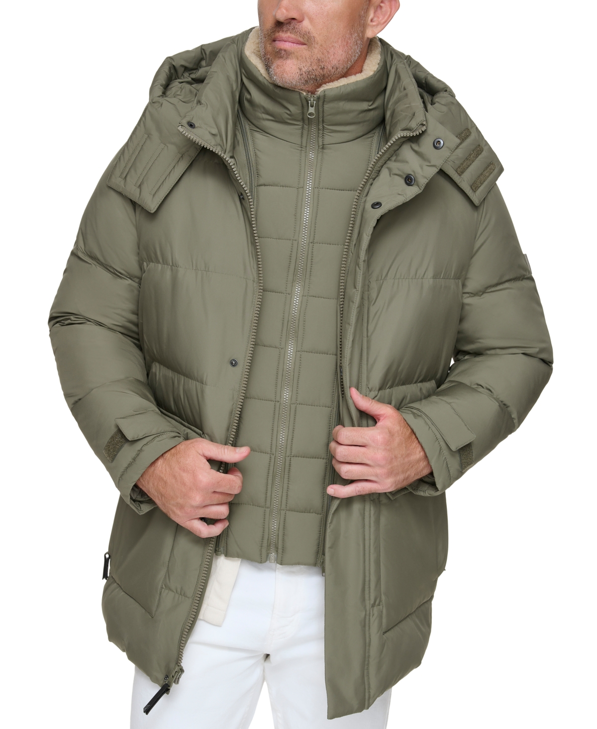 Men's Oswego Duvet Quilted Parka Coat - Sage