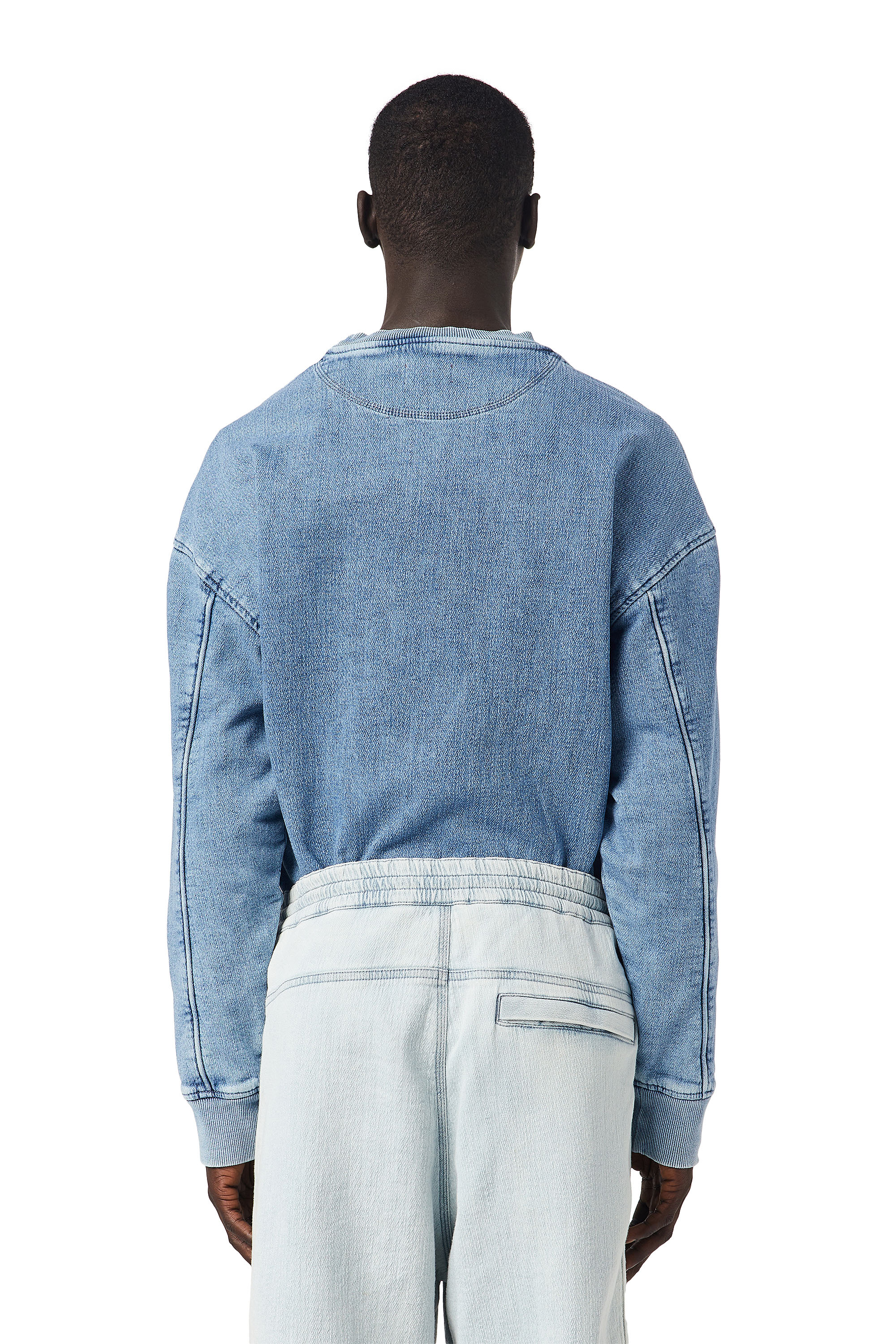 Washed-denim sweatshirt
