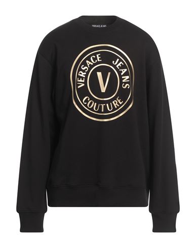 Man Sweatshirt Black Size M Cotton, Elastane