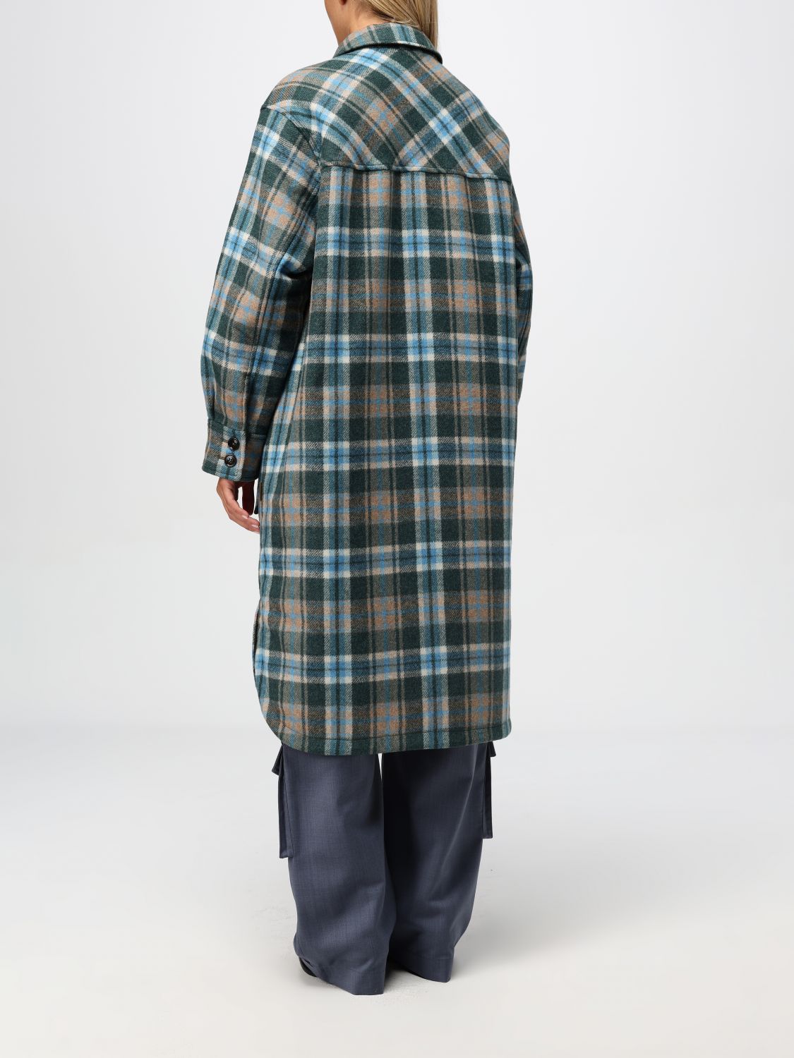 Reversible long sleeve over coat - Blue