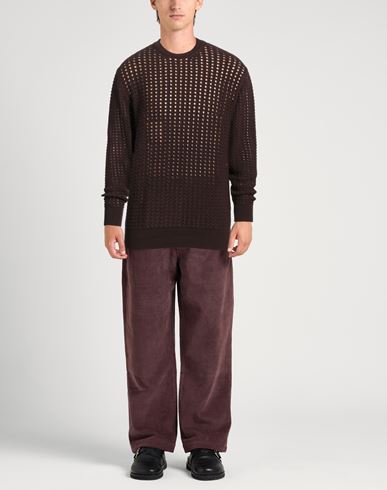 Maison Flâneur Man Sweater Chocolate brown Size 40 Cashmere