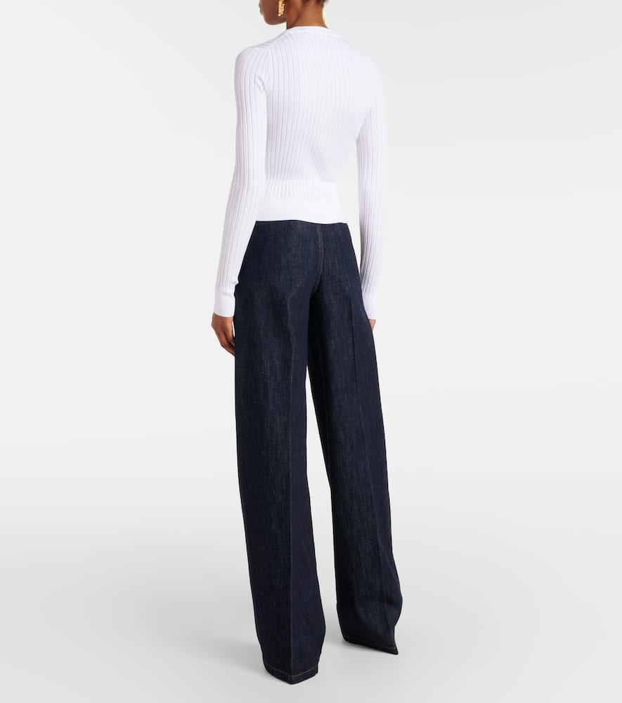 Ribbed-knit cardigan