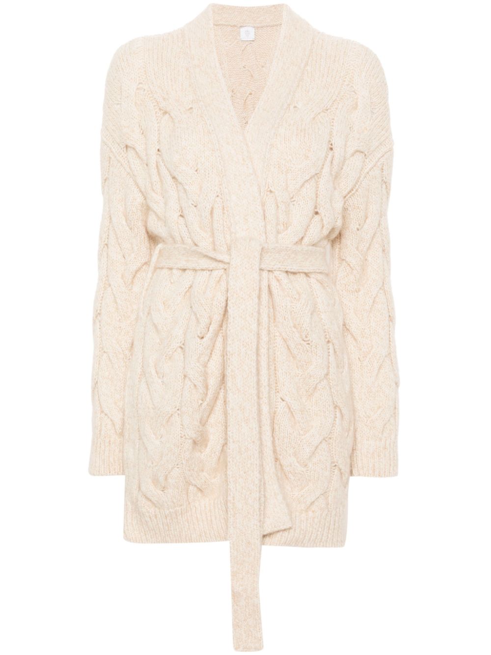 Cable-knit cardi-coat - Neutrals
