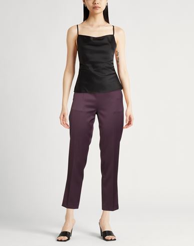 Woman Pants Dark purple Size 4 Polyester, Virgin Wool, Elastane