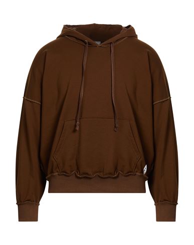 Man Sweatshirt Brown Size S Cotton, Elastane