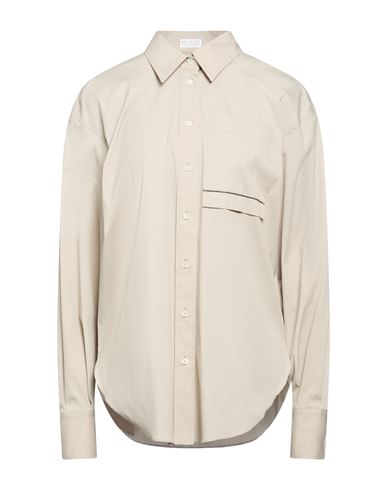 Woman Shirt Khaki Size M Cotton, Polyamide, Elastane