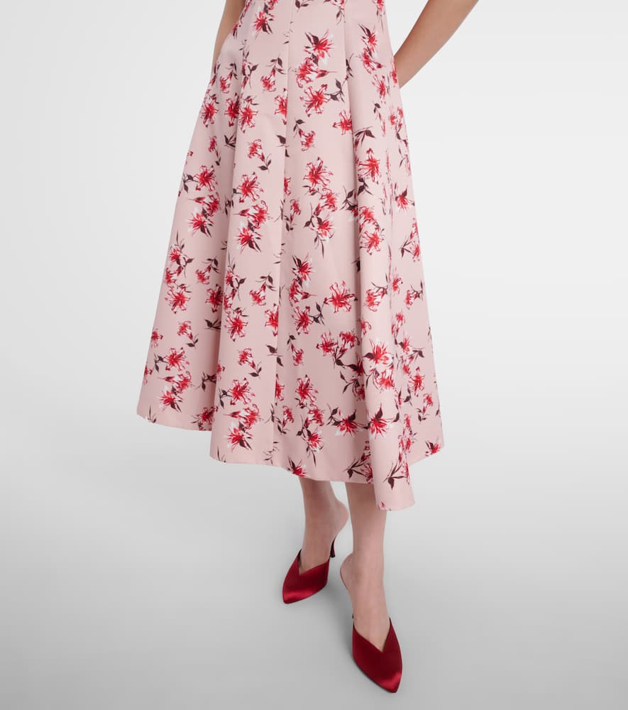 Mara floral faille taffeta midi dress