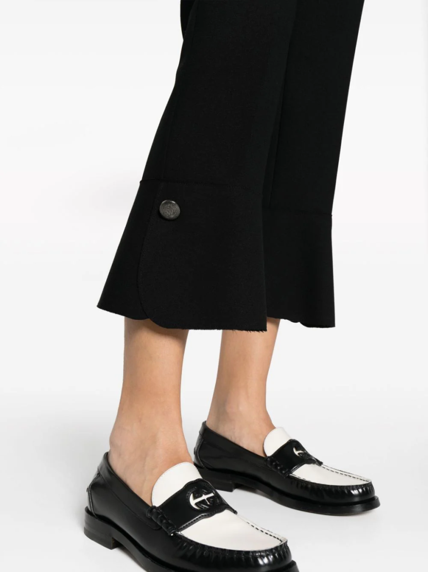 Pressed-crease high-waisted trousers - Black