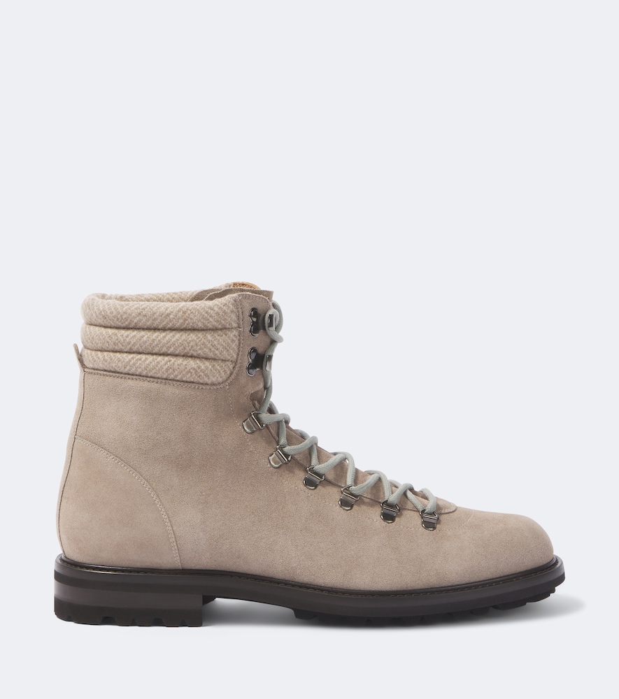 Suede lace-up boots