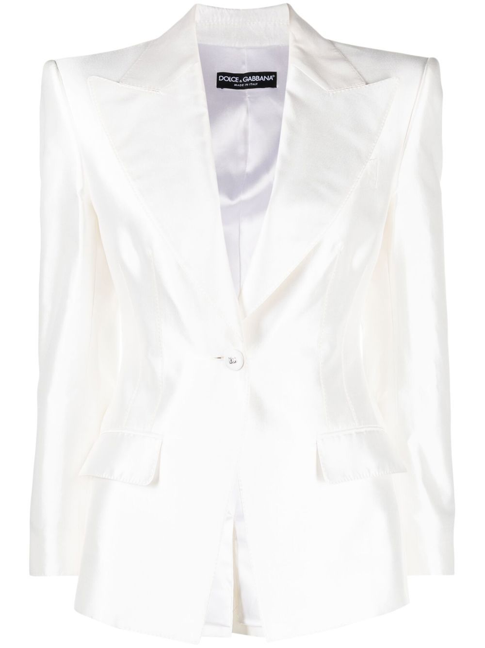 Peak-lapels single-breasted blazer - White