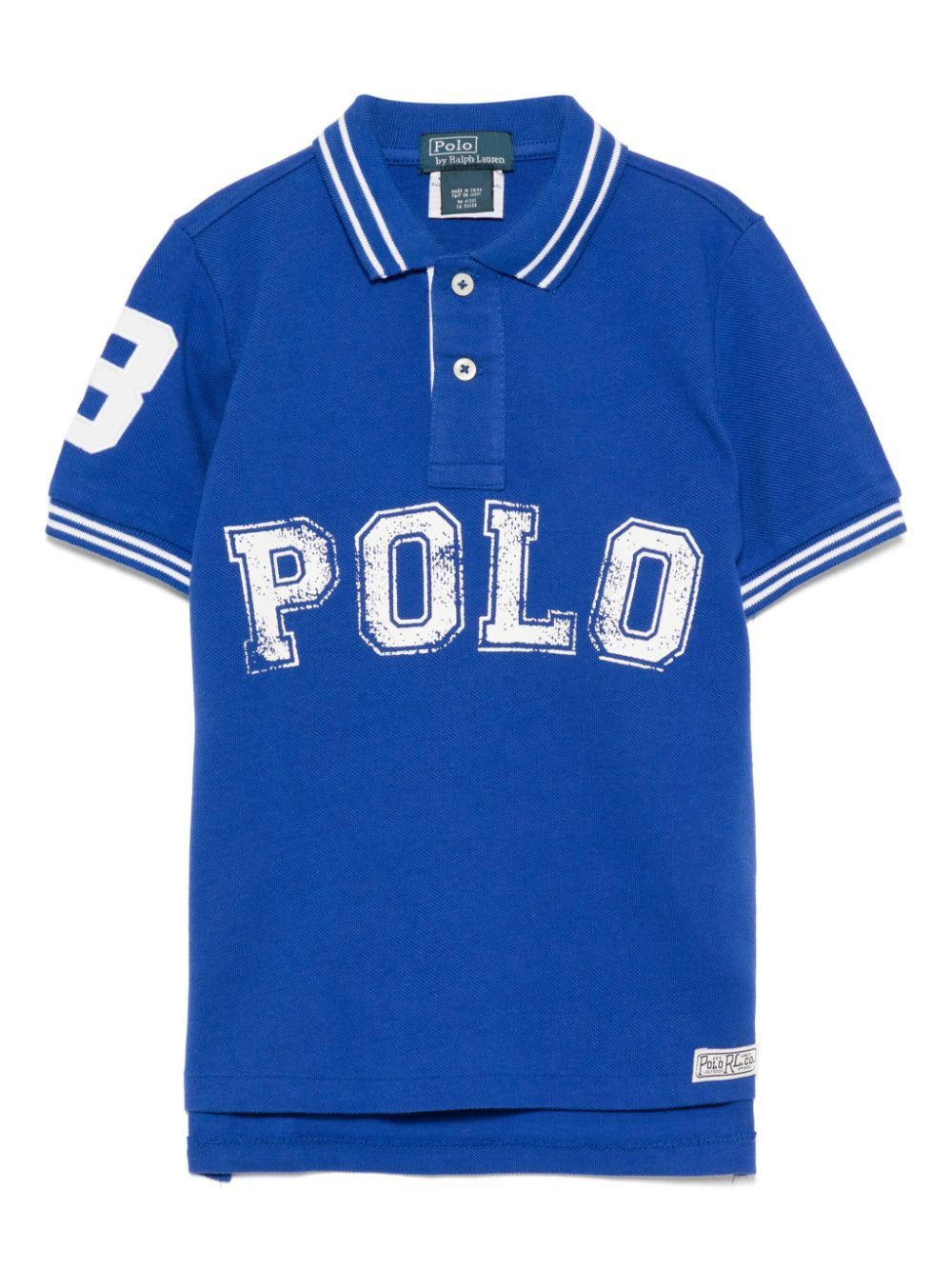 Logo print polo shirt - Blue