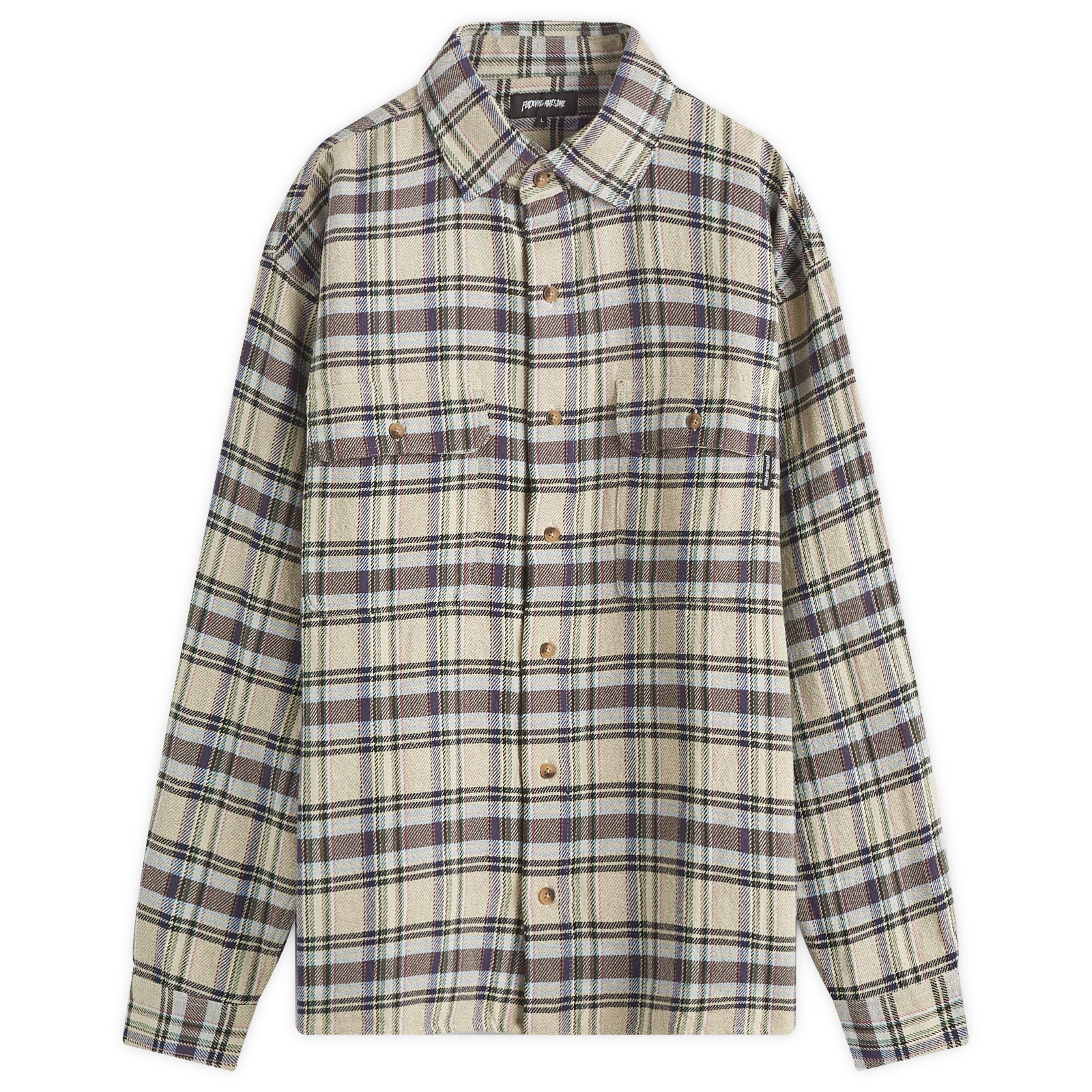 Men's Rusty Plaid Flannel Shirt in Grey