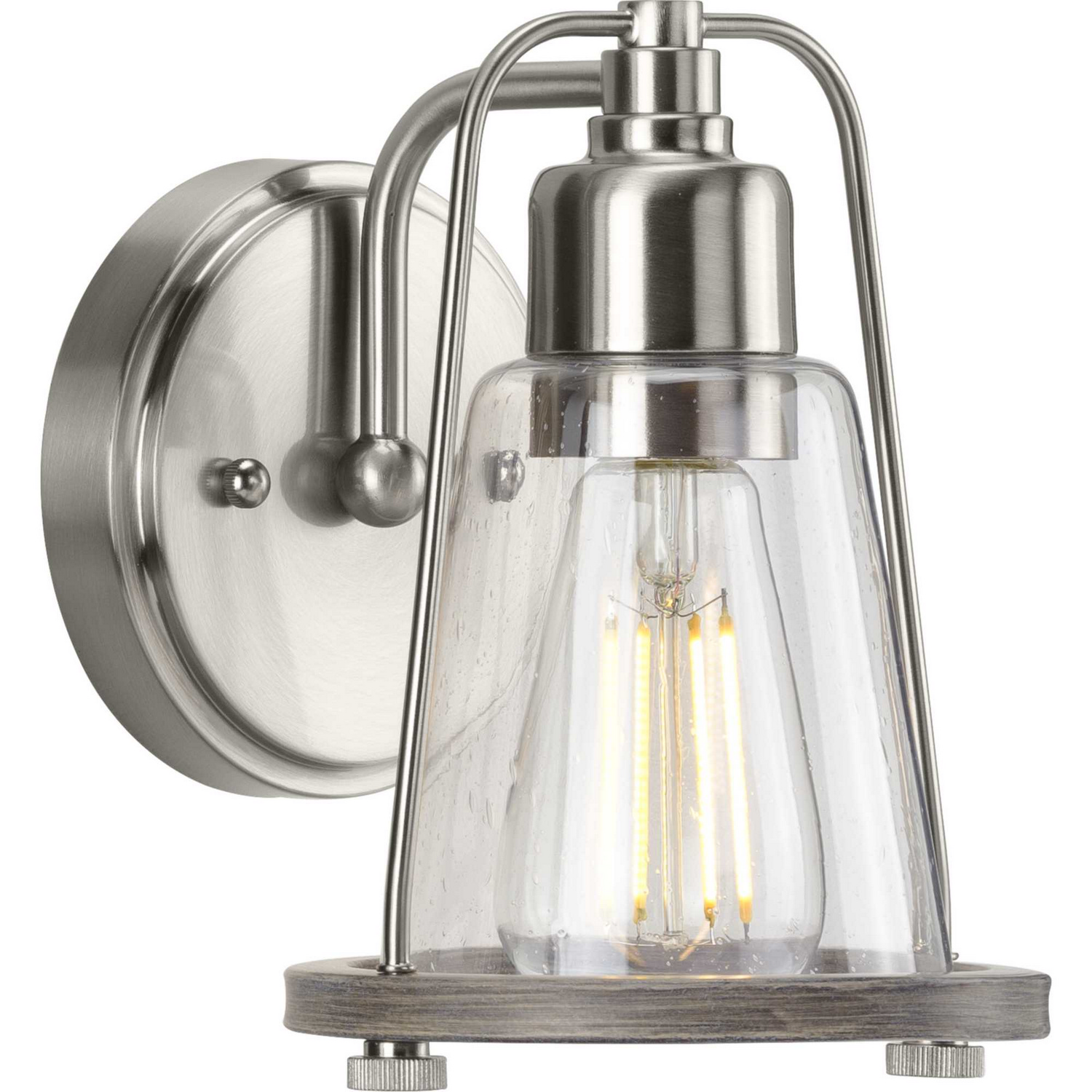 Brushed Nickel One Light Bath Bracket from the Conway Collection