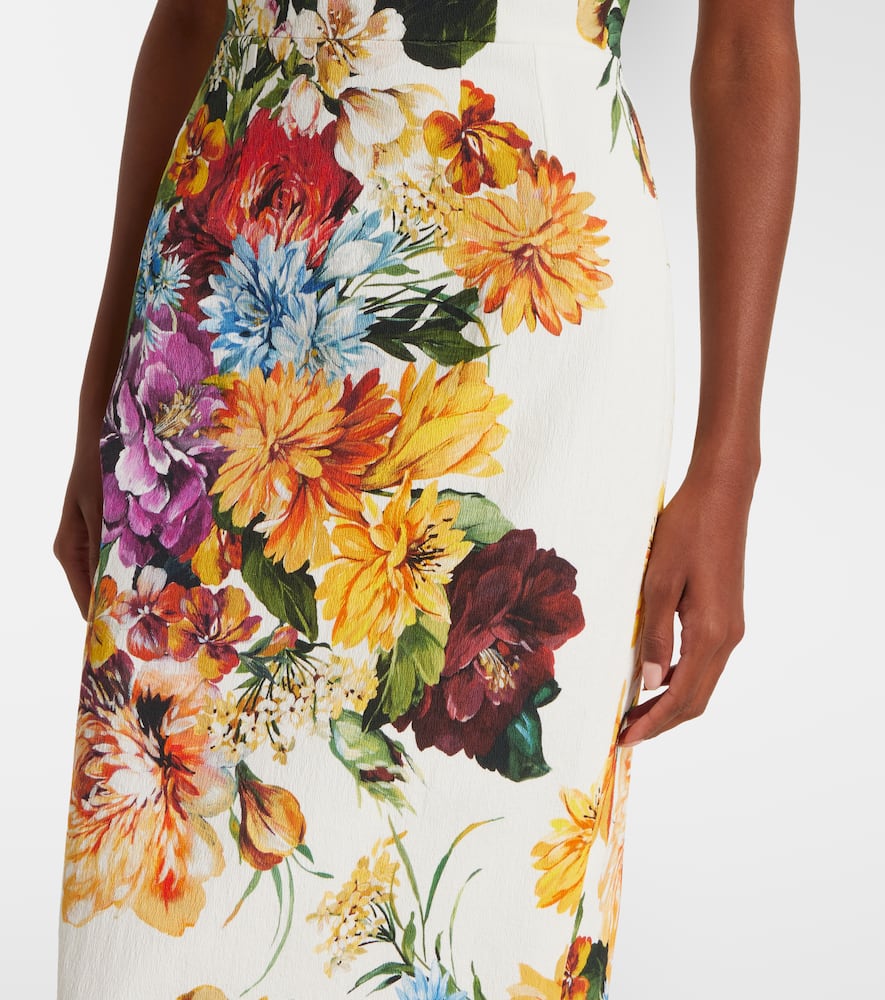 Floral woven midi dress