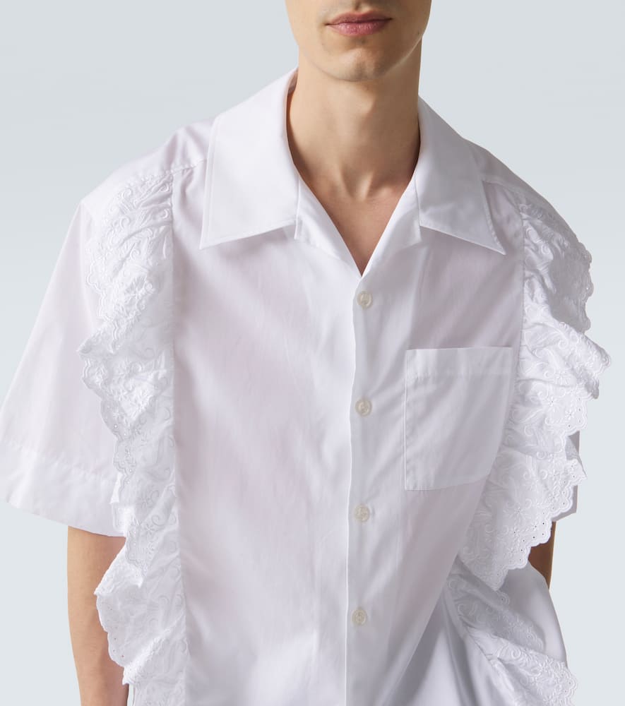 Ruffled cotton poplin shirt
