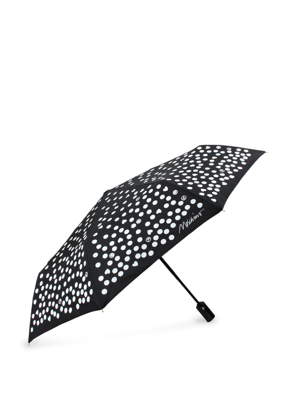 Moschino polka dot compact umbrella - Black