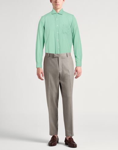 Man Shirt Light green Size XXL Cotton, Cashmere