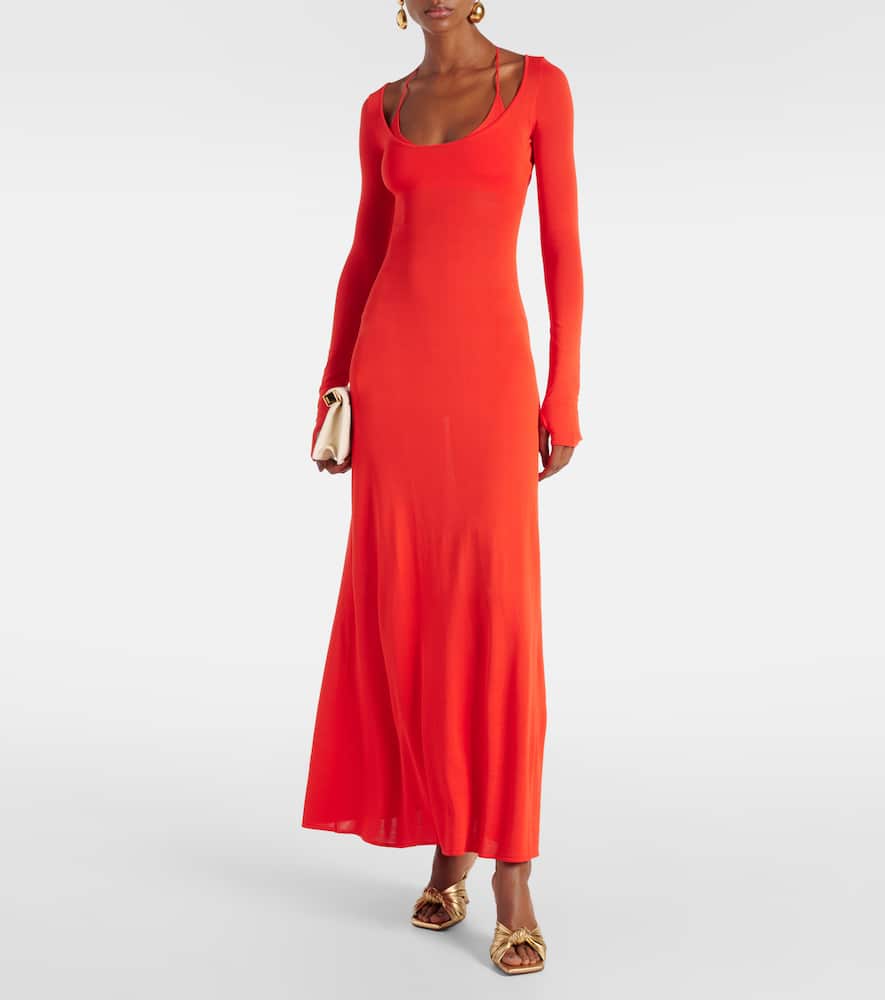 Valejo Halter knit maxi dress