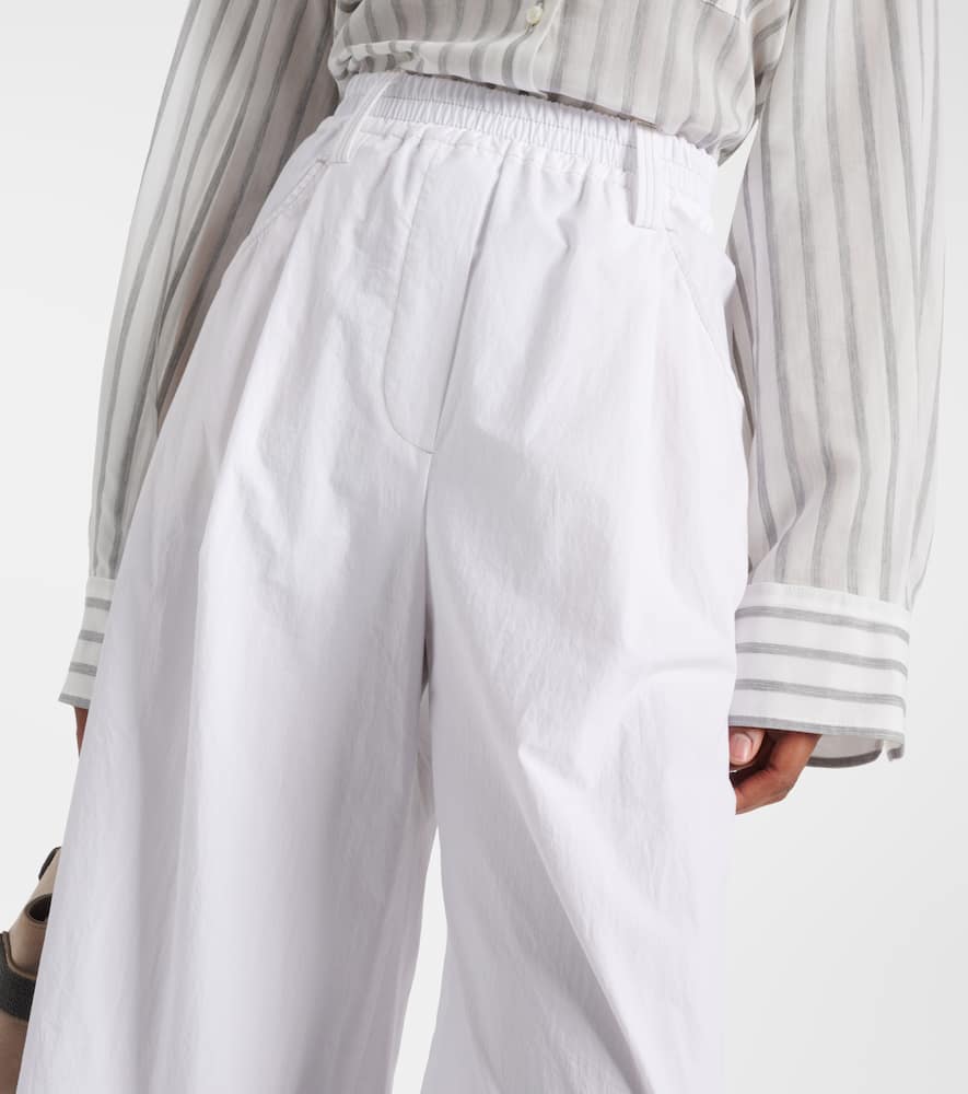 High-rise cotton wide-leg pants
