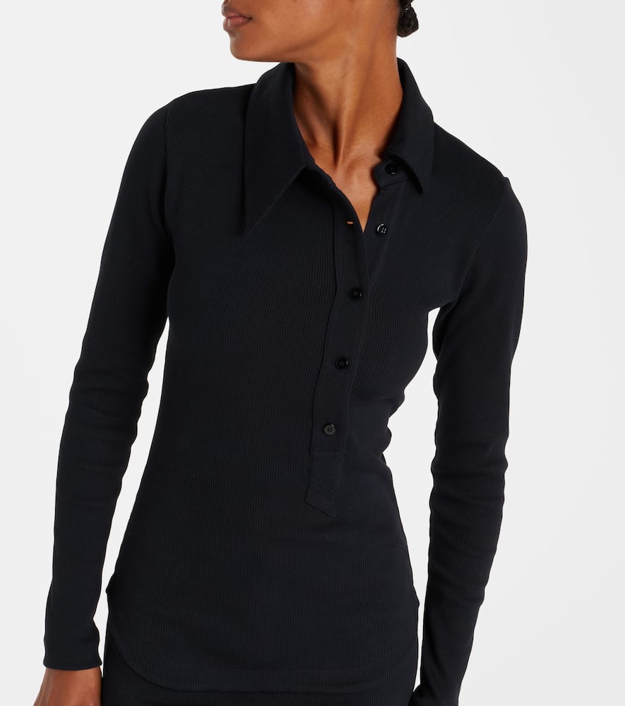 Ribbed-knit cotton jersey top